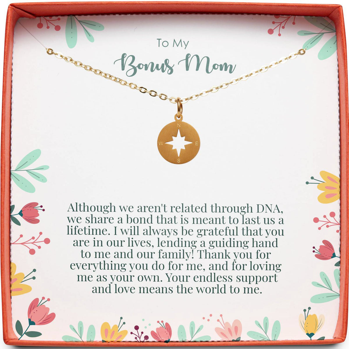 To My Bonus Mom | We Share a Bond | Compass Necklace