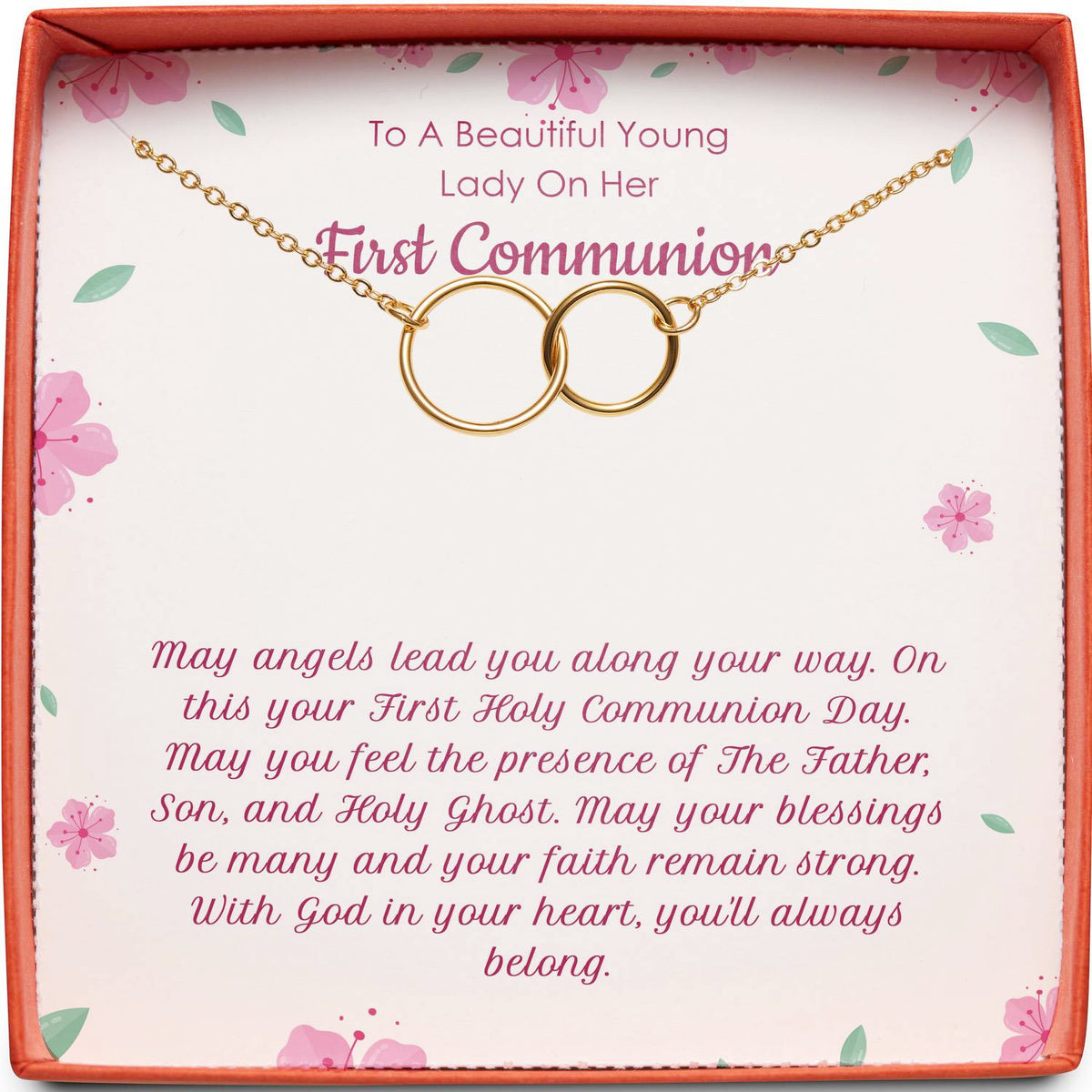 To A Beautiful Young Lady On Her First Communion | May Angels Lead You | Interlocking Circles