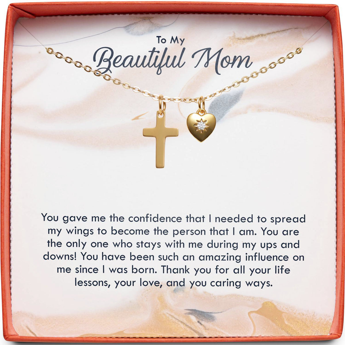 To My Beautiful Mom | The Person That I Am | Cross Necklace
