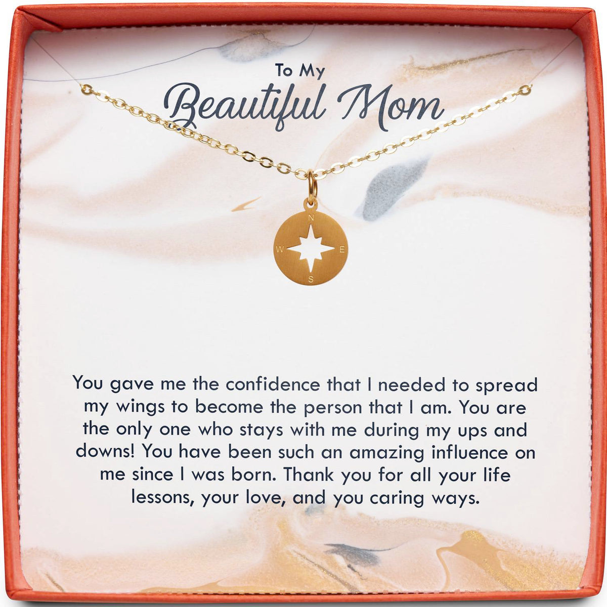 To My Beautiful Mom | The Person That I Am | Compass Necklace