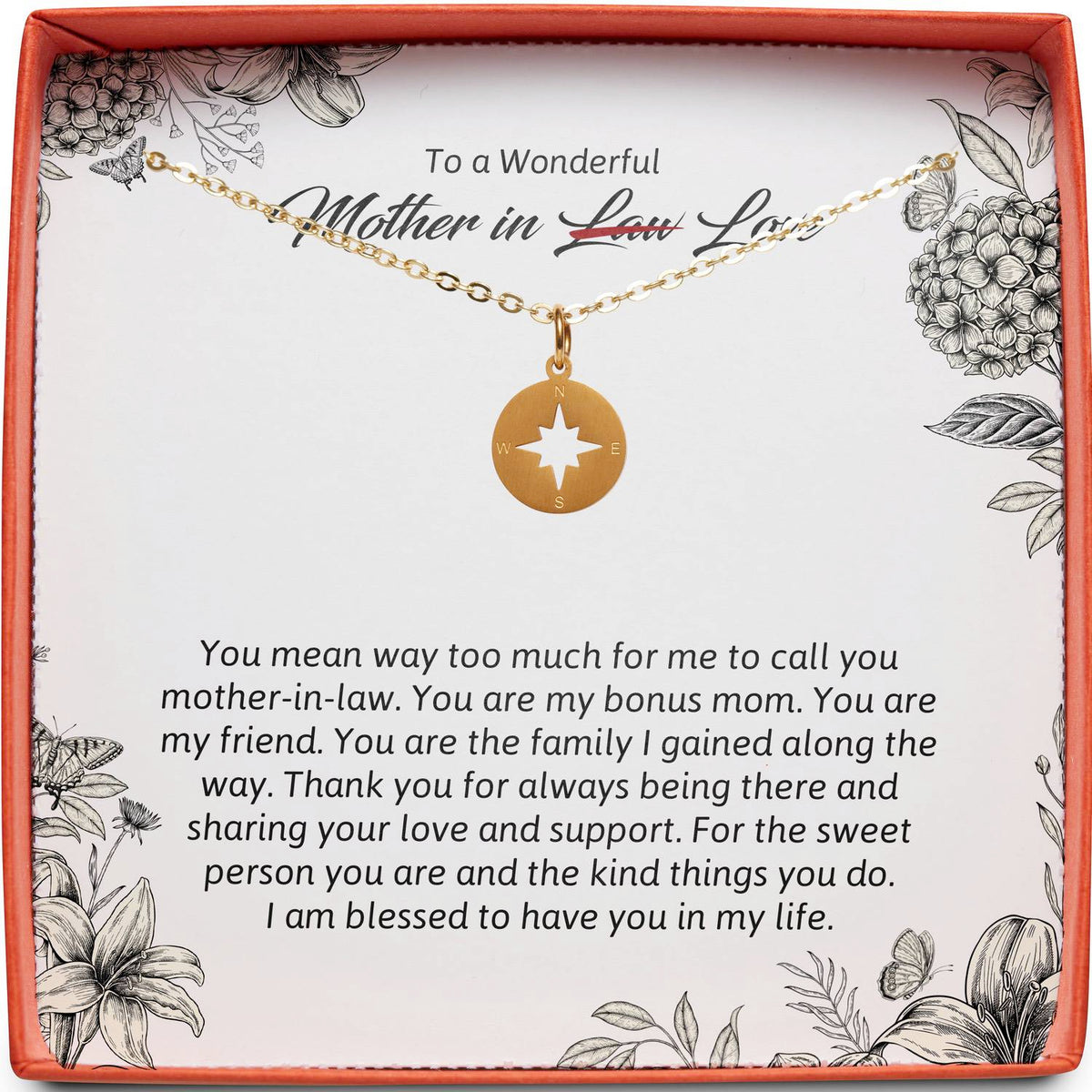 To a Wonderful Mother in Love | You Mean Way Too Much | Compass Necklace
