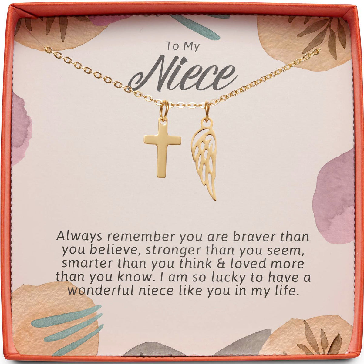 To My Niece | Braver Than You Believe | Cross Necklace