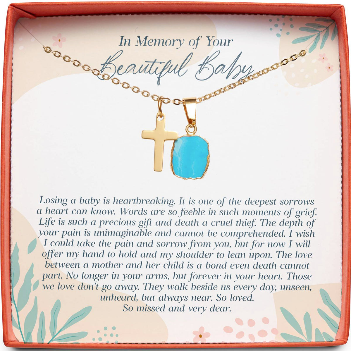 In Memory of Your Beautiful Baby | So Missed and Very Dear | Cross Necklace
