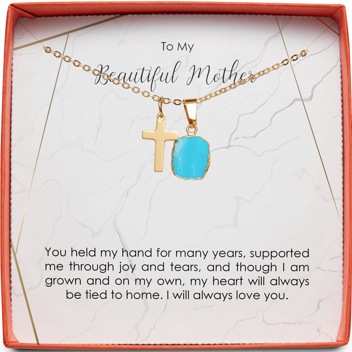 To My Beautiful Mother | Through Joy &amp; Tears | Cross Necklace