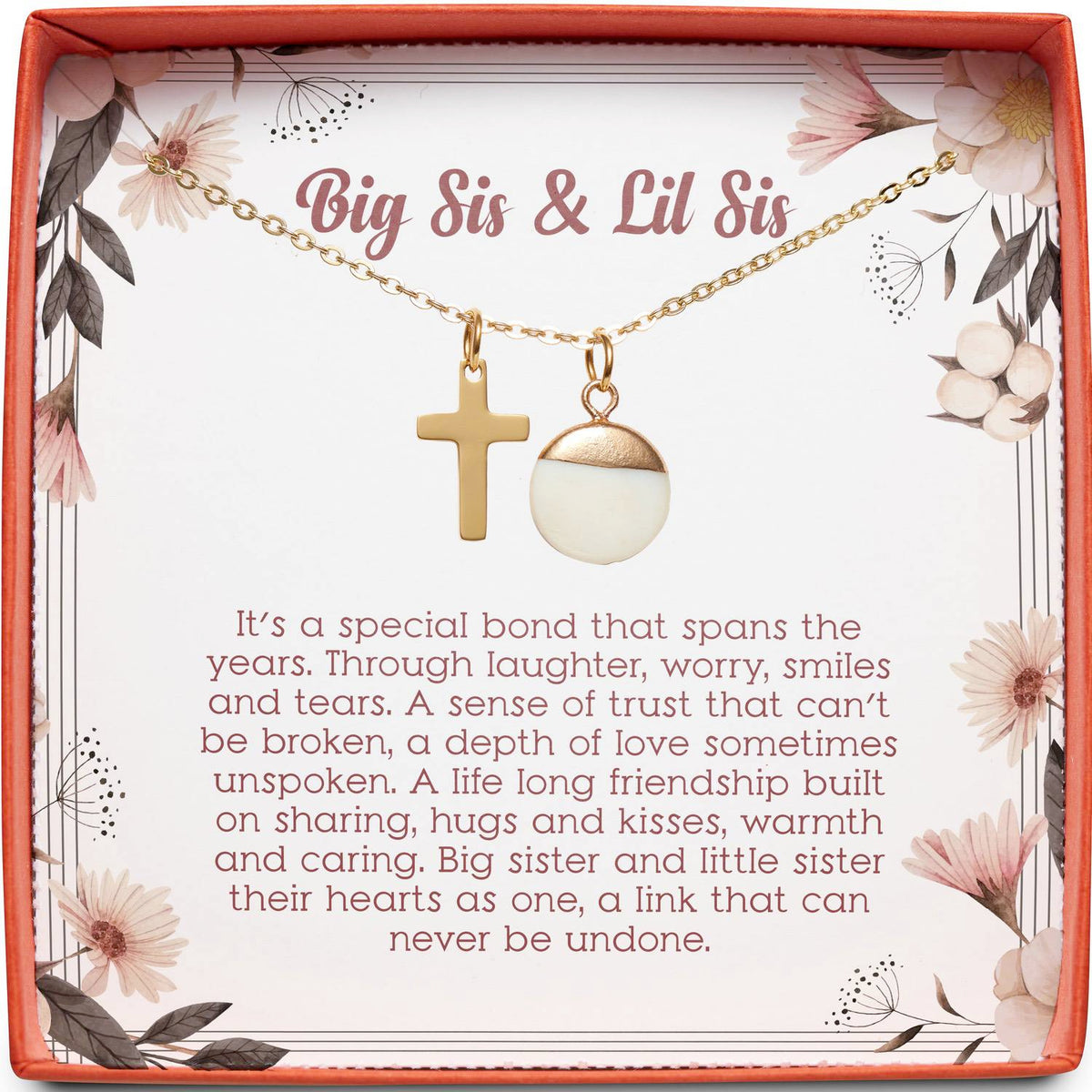 Big Sis &amp; Lil Sis | A Special Bond | Cross Necklace