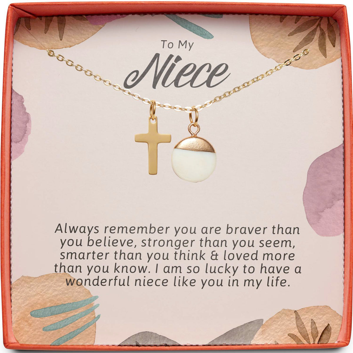 To My Niece | Braver Than You Believe | Cross Necklace
