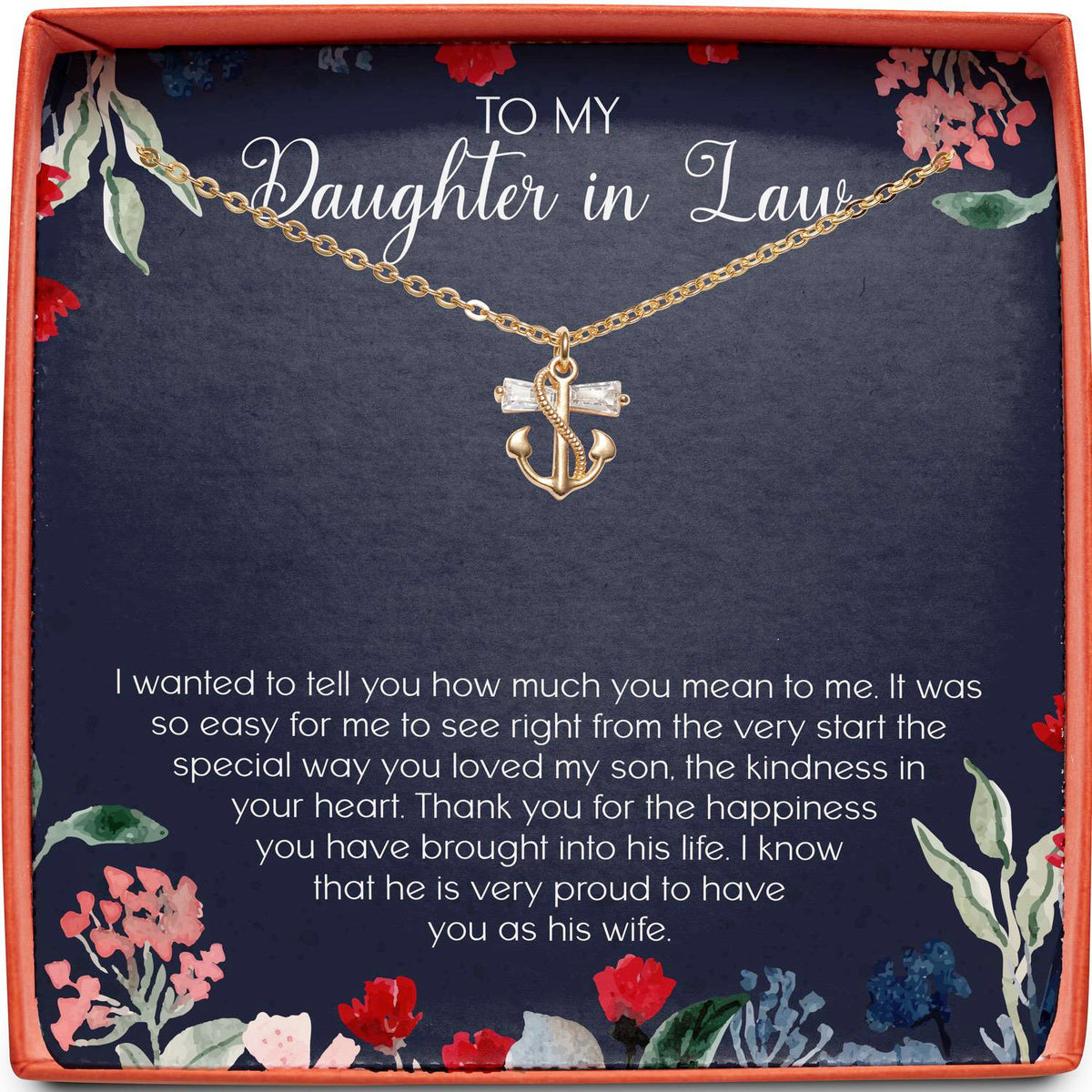 To My Daughter in Law | Kindness in Your Heart | Anchor Necklace