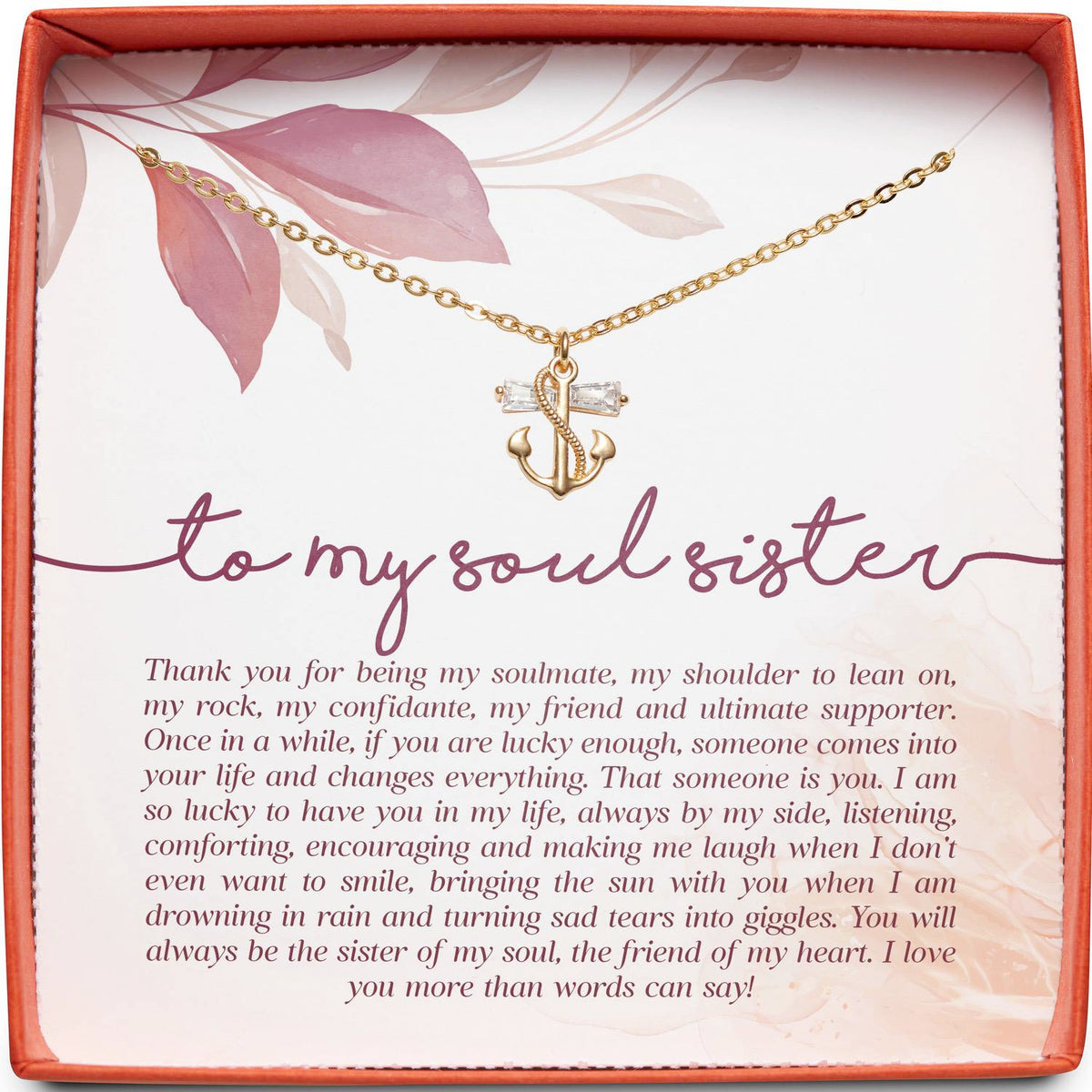 To My Soul Sister | Shoulder to Lean On | Anchor Necklace