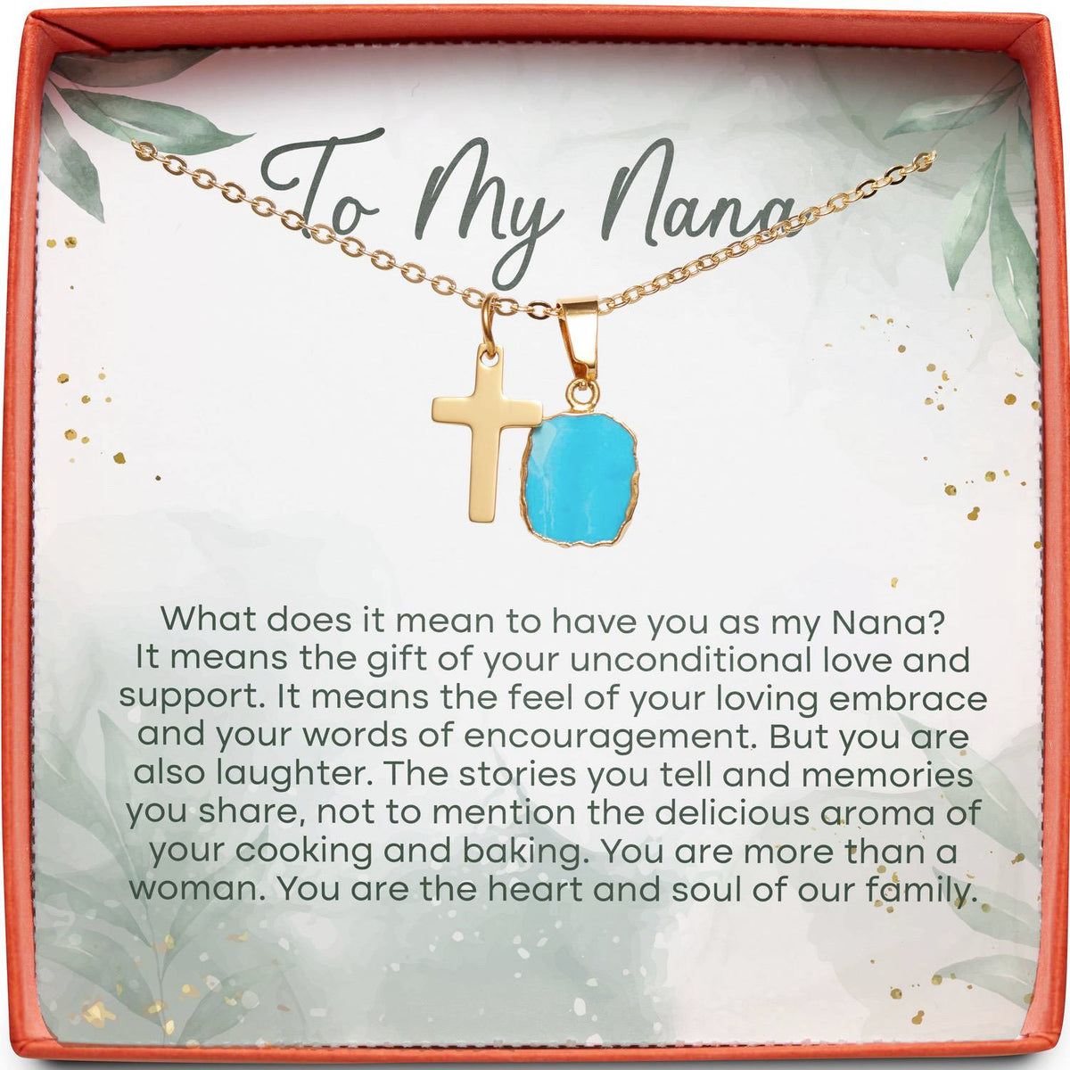 To My Nana | Heart and Soul of Our Family | Cross Necklace