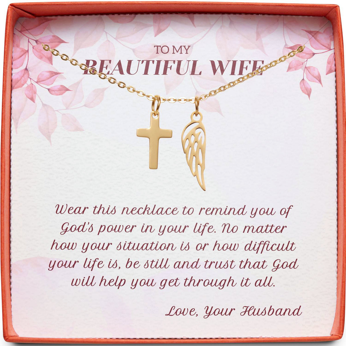 To My Beautiful Wife | God&#39;s Power in Your Life | Cross Necklace