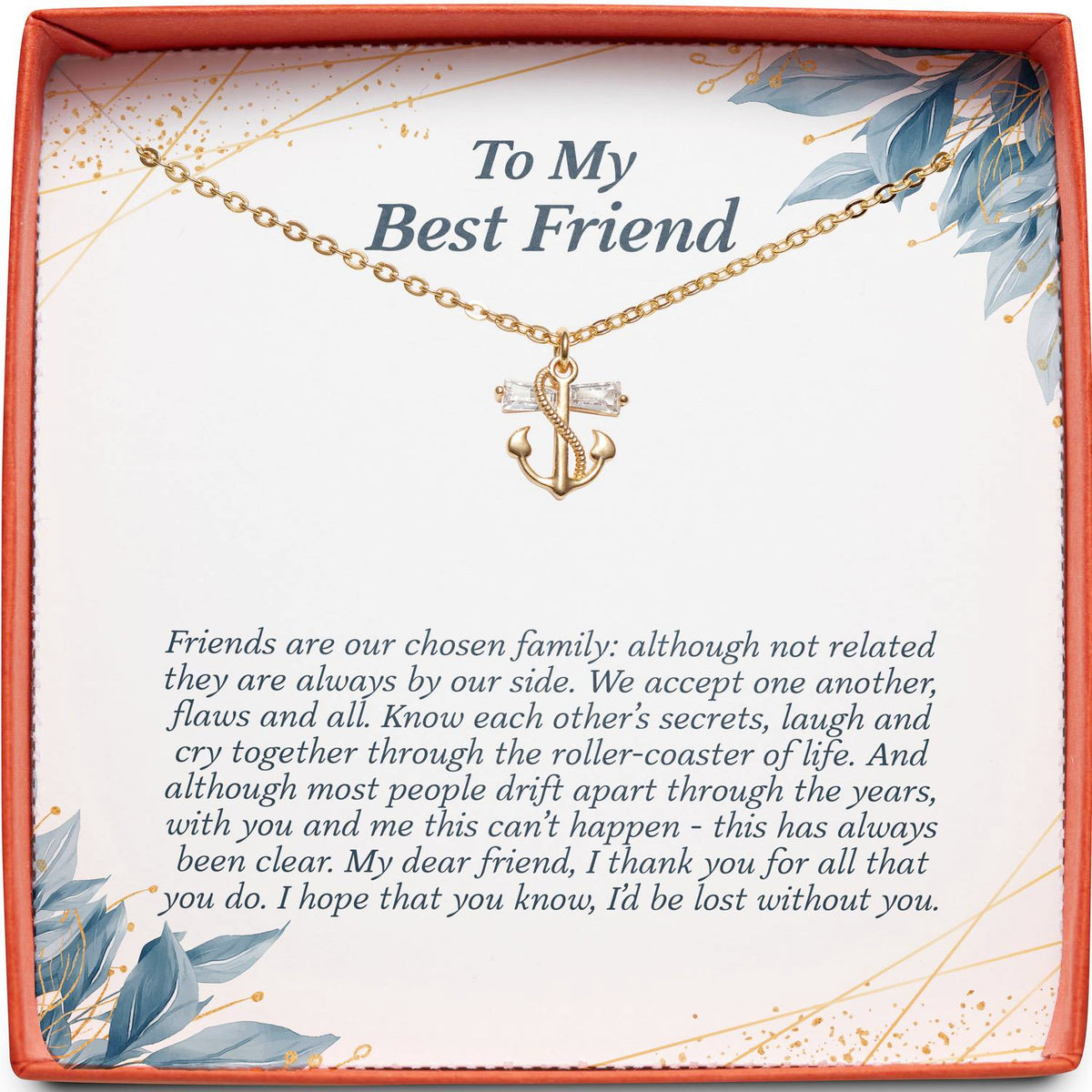 To My Best Friend | Chosen Family | Anchor Necklace