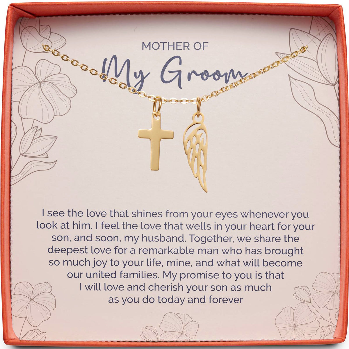 Mother of My Groom (From Bride) | Cherish Your Son | Cross Necklace
