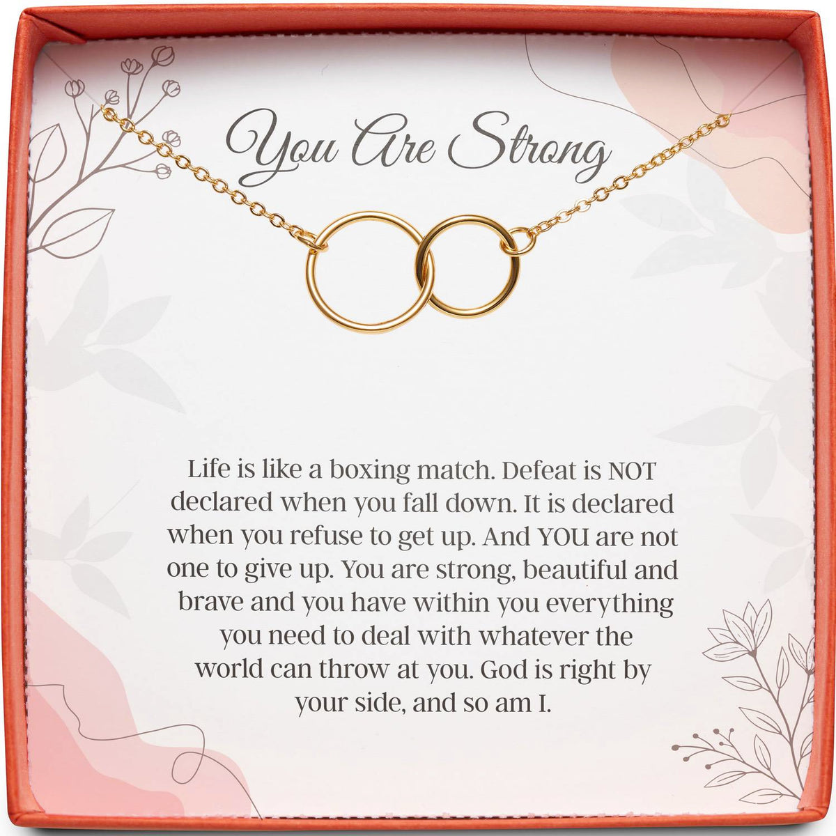 Gift for Cancer Inspiration | You Are Strong | Interlocking Circles