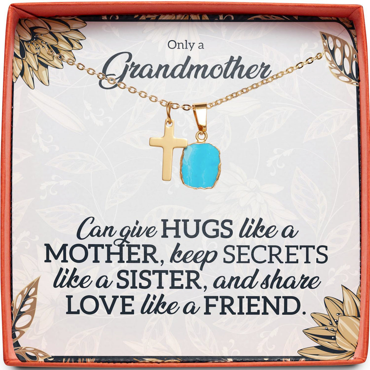 Only a Grandmother | Hugs Like a Mother | Cross Necklace