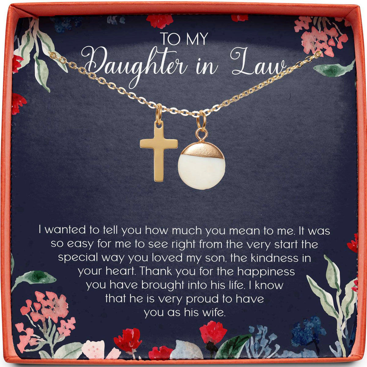 To My Daughter in Law | Kindness in Your Heart | Cross Necklace