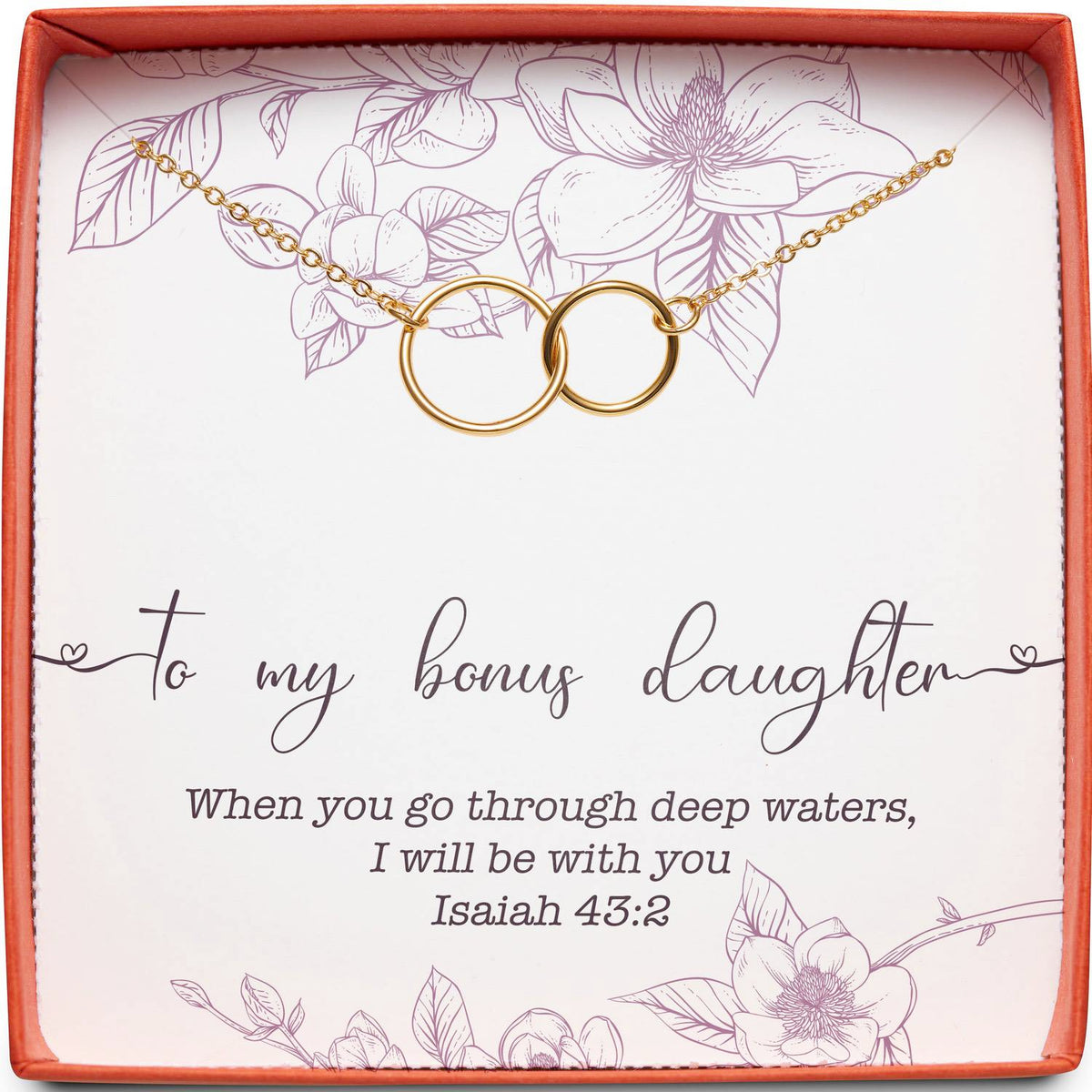 To My Bonus Daughter | Deep Waters Isaiah 43:2 | Interlocking Circles