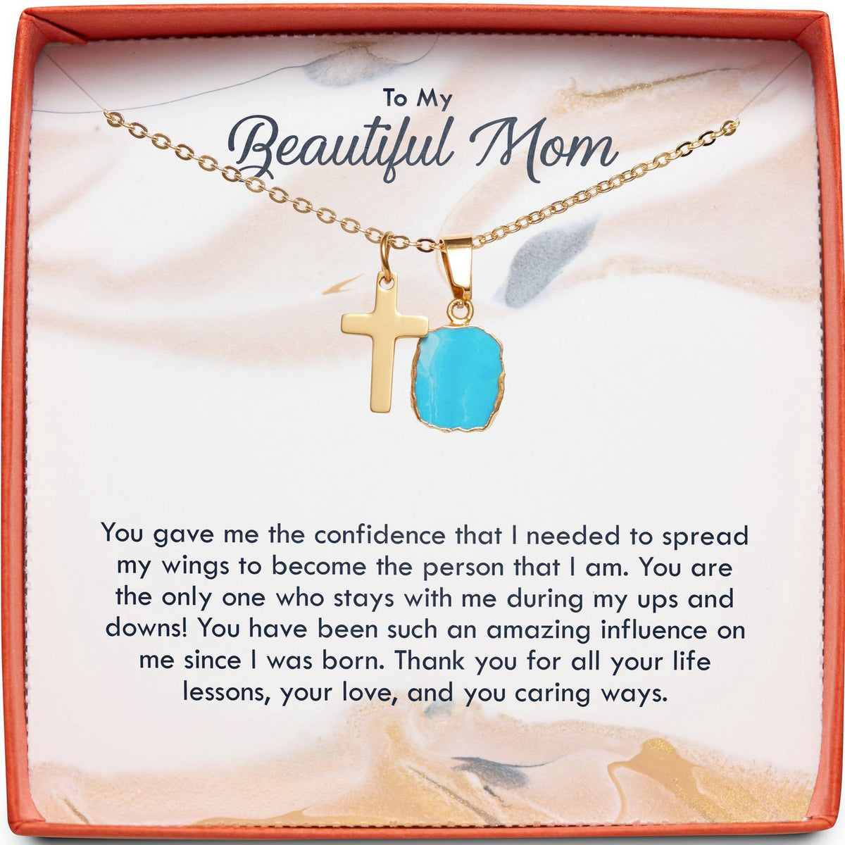 To My Beautiful Mom | The Person That I Am | Cross Necklace