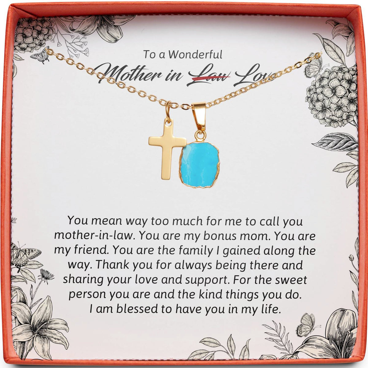 To a Wonderful Mother in Love | You Mean Way Too Much | Cross Necklace