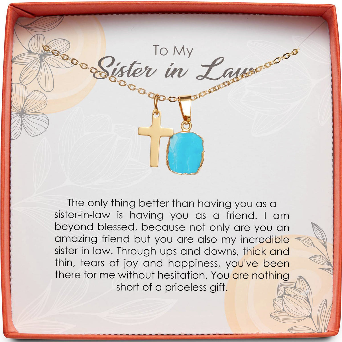 To My Sister in Law | Priceless Gift | Cross Necklace