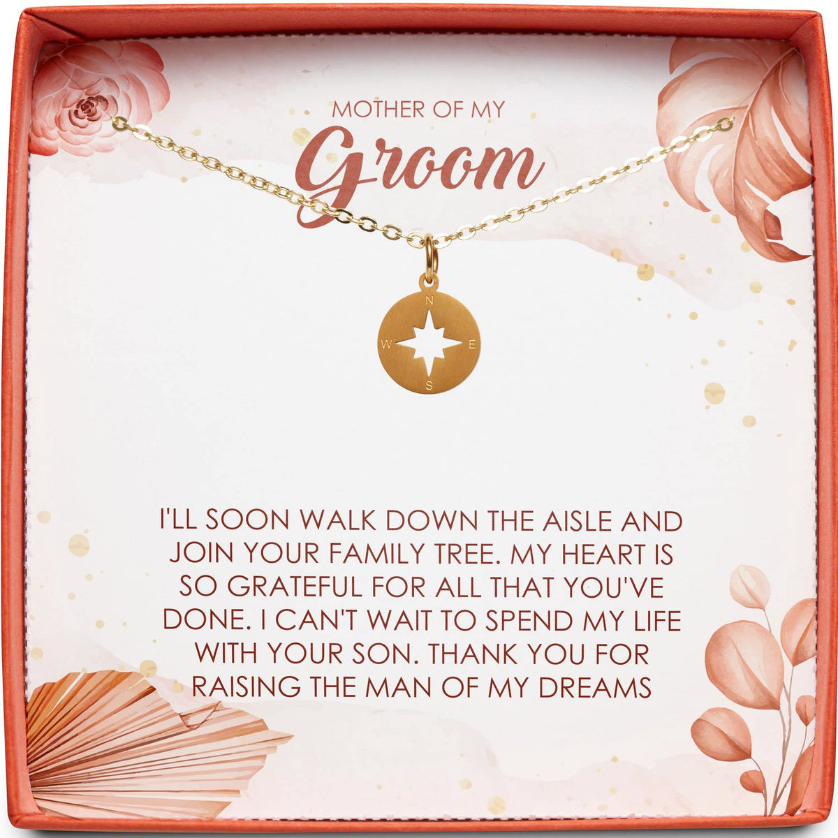 Mother of My Groom (From Bride) | Join Your Family Tree | Compass Necklace