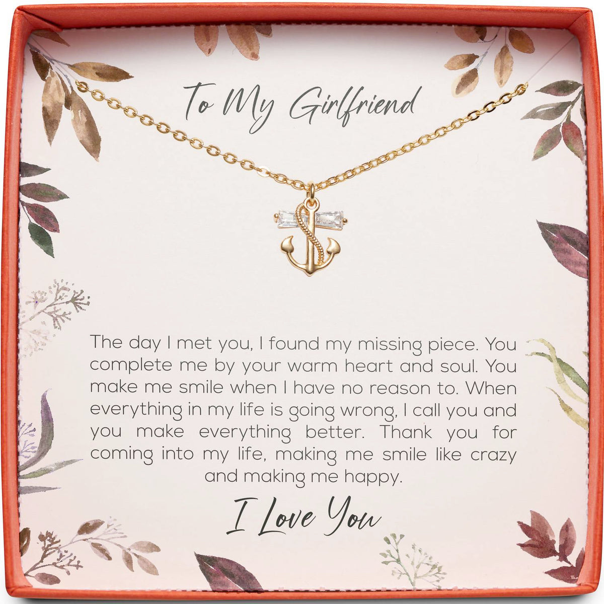 To My Girlfriend | Found My Missing Piece | Anchor Necklace