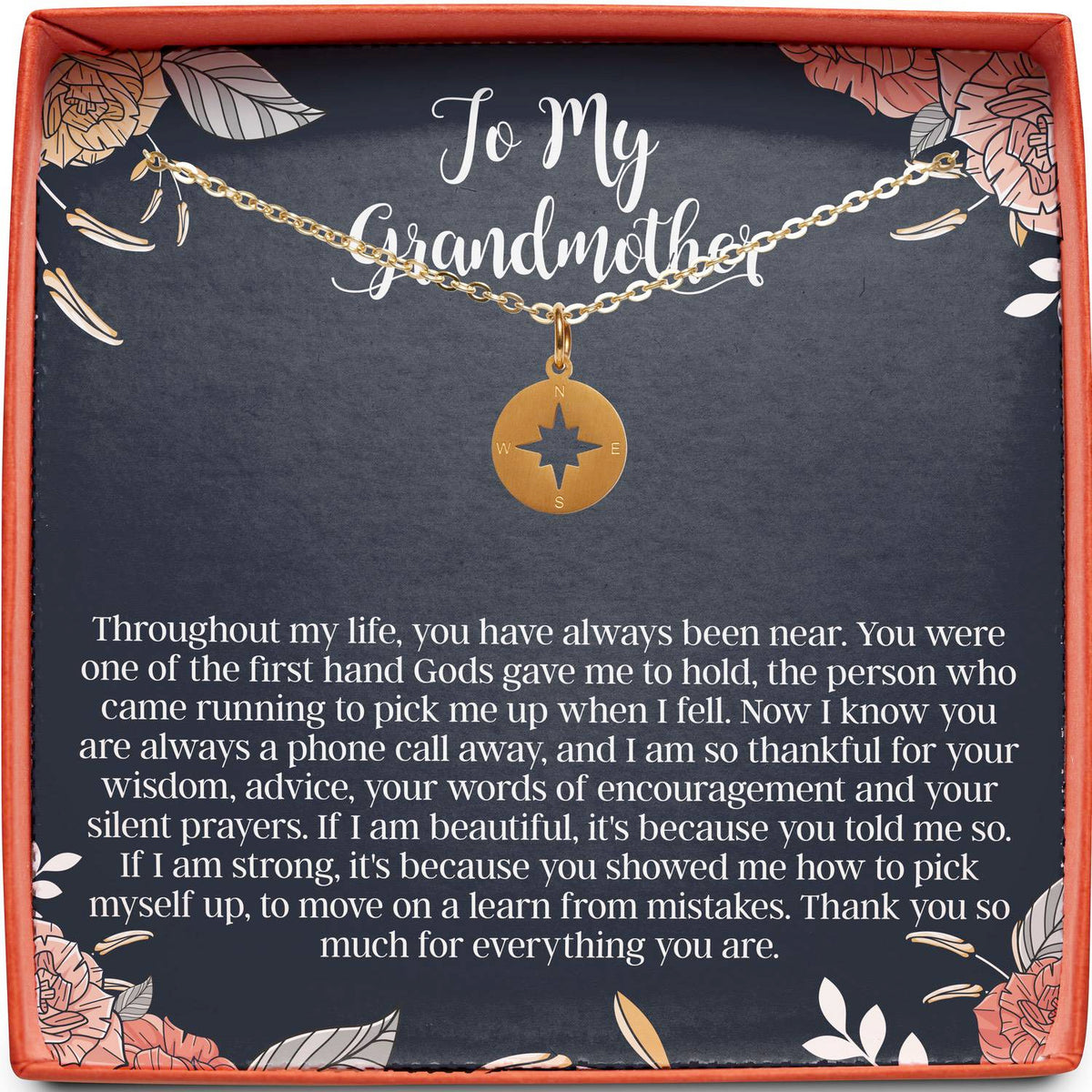 To My Grandmother | You Have Always Been Near | Compass Necklace
