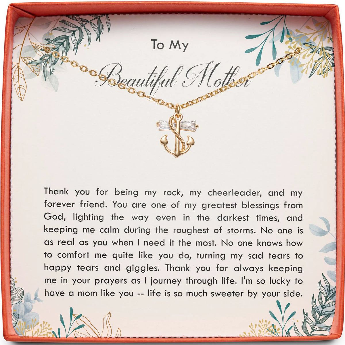 To My Beautiful Mother | Greatest Blessings from God | Anchor Necklace