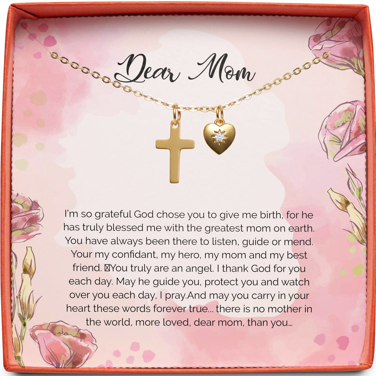 Dear Mom | You Truly Are an Angel | Cross Necklace