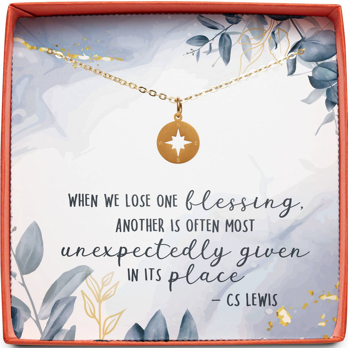 Miscarriage Sympathy Gift | When We Lose One Blessing | Compass Necklace