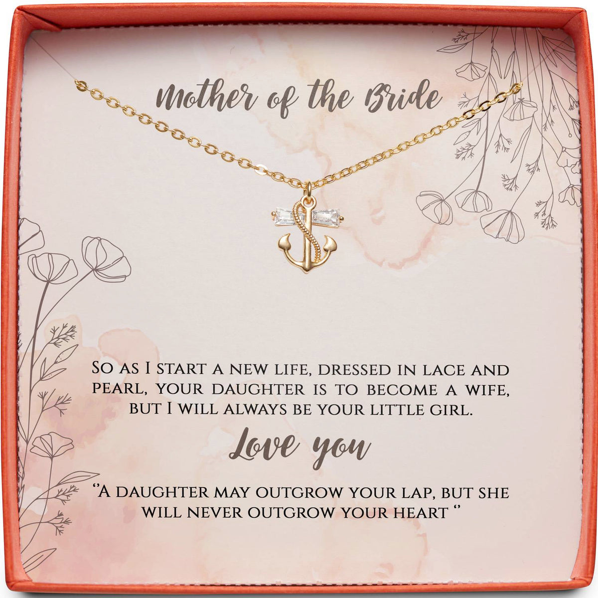 Mother of the Bride (From Daughter) | Dressed in Lace and Pearl | Anchor Necklace