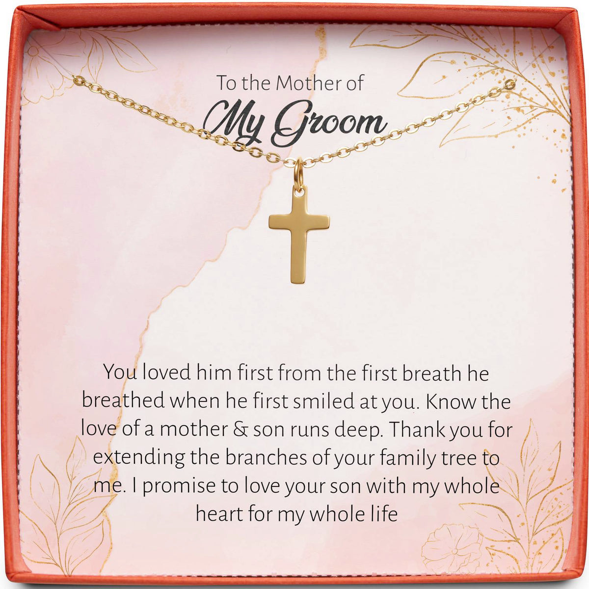 To the Mother of My Groom (From Bride) | First Breath | Cross Necklace