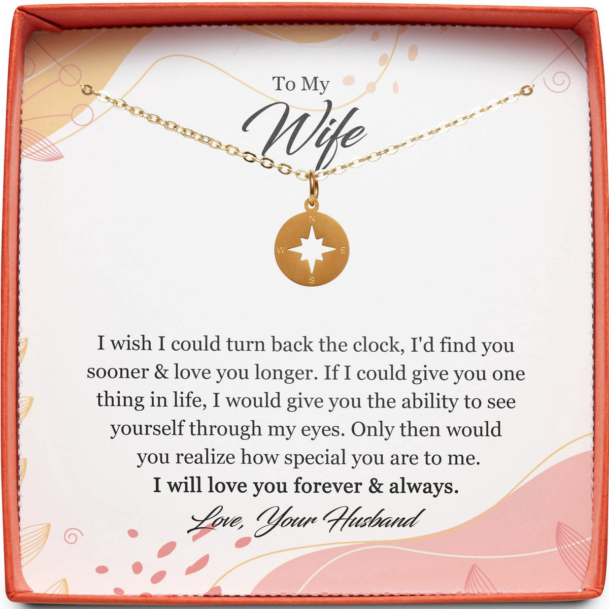 To My Wife | Turn Back the Clock | Compass Necklace