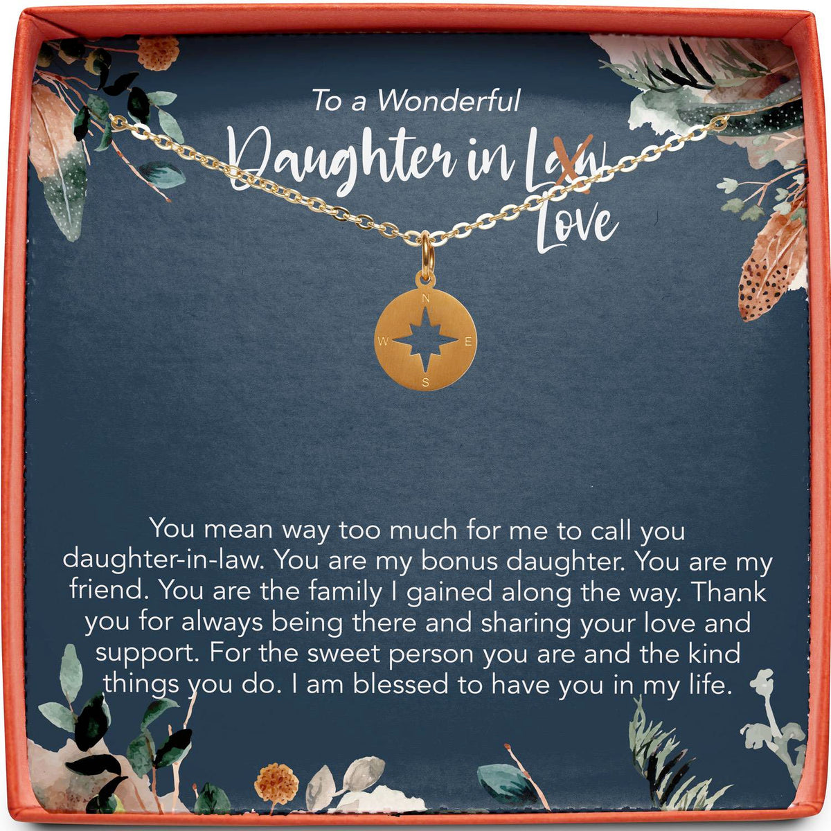 To a Wonderful Daughter in Love | You Mean Way Too Much | Compass Necklace