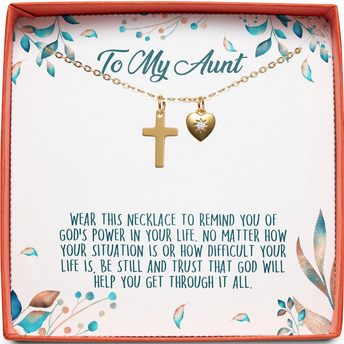 To My Aunt | God&#39;s Power in Your Life | Cross Necklace