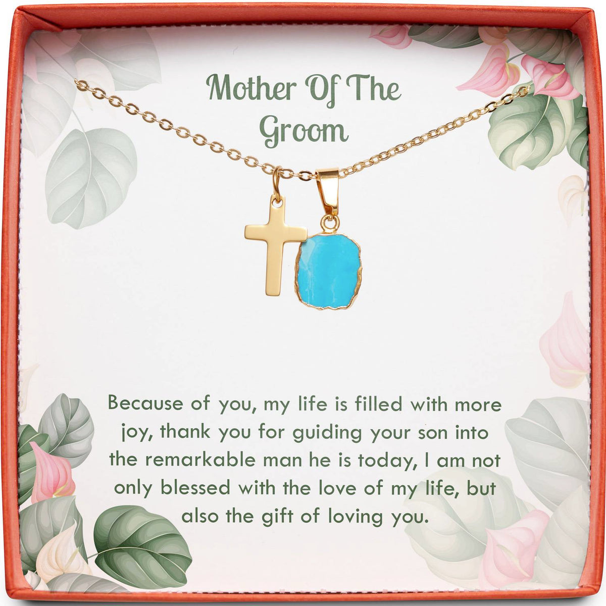 Mother of The Groom (From Bride) | Remarkable Man | Cross Necklace