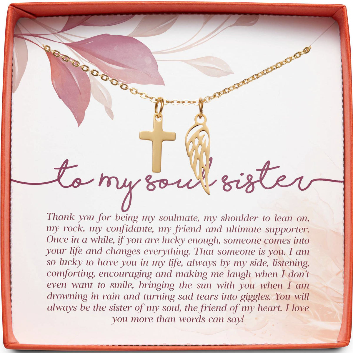 To My Soul Sister | Shoulder to Lean On | Cross Necklace
