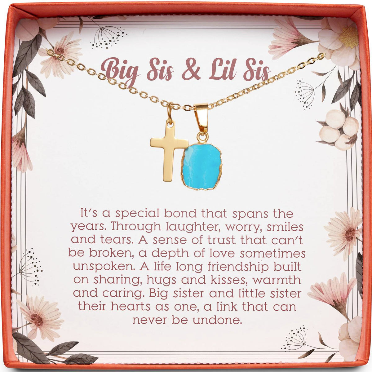 Big Sis &amp; Lil Sis | A Special Bond | Cross Necklace