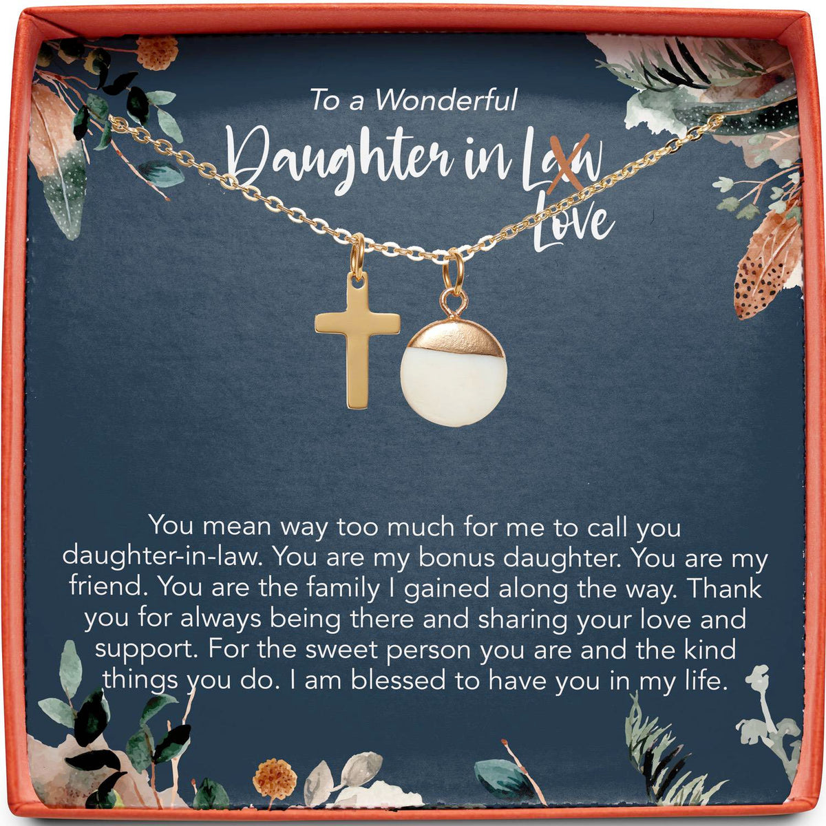 To a Wonderful Daughter in Love | You Mean Way Too Much | Cross Necklace