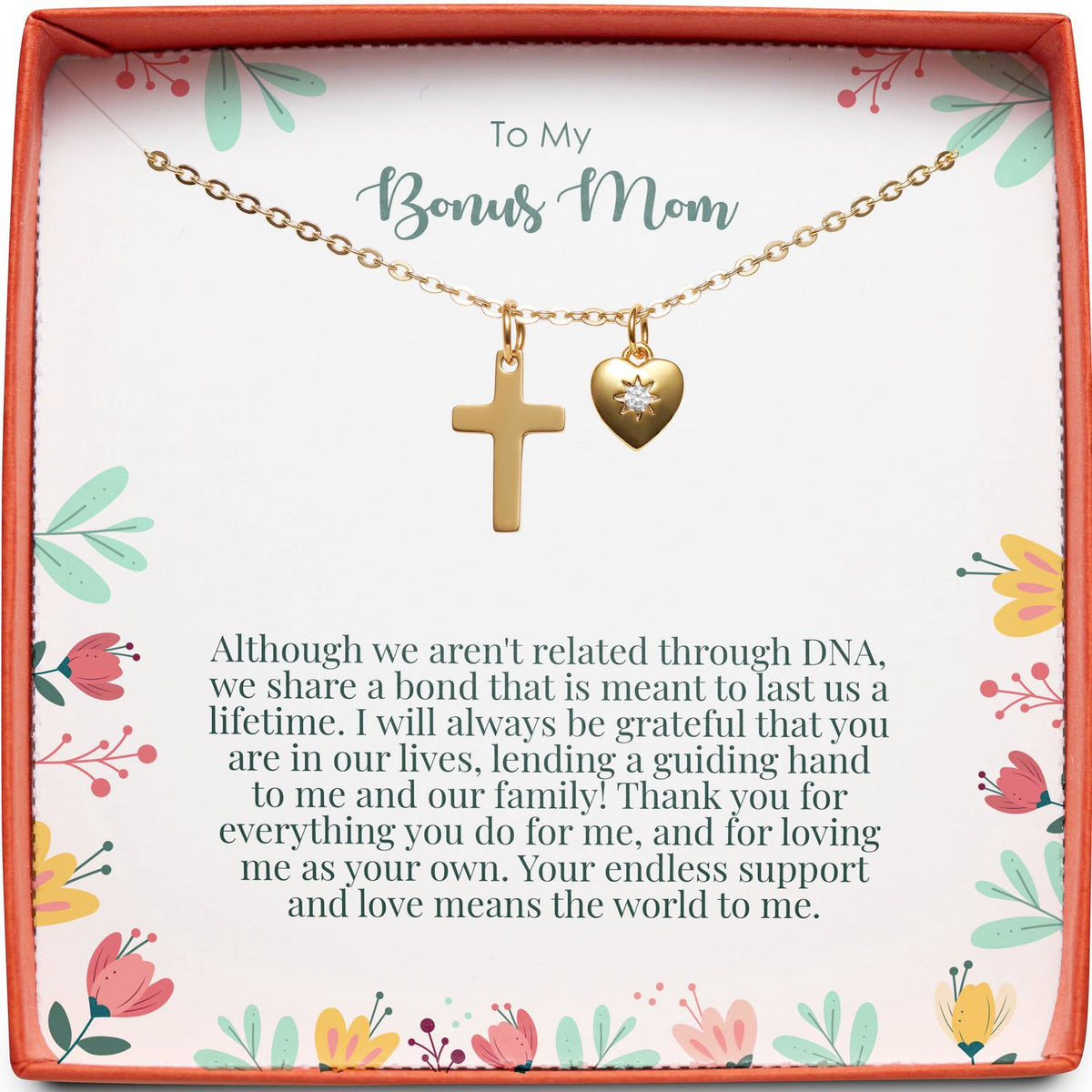 To My Amazing Bonus Mom, Eternal Hope Necklace, Mother In Law Gift