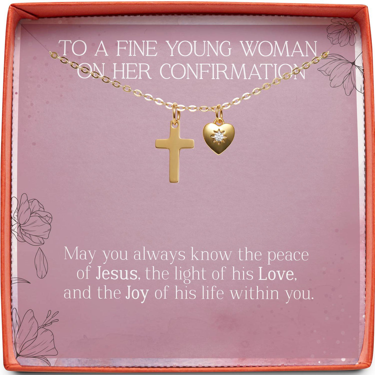 To A Fine Young Woman on Her Confirmation | Peace of Jesus | Cross Necklace