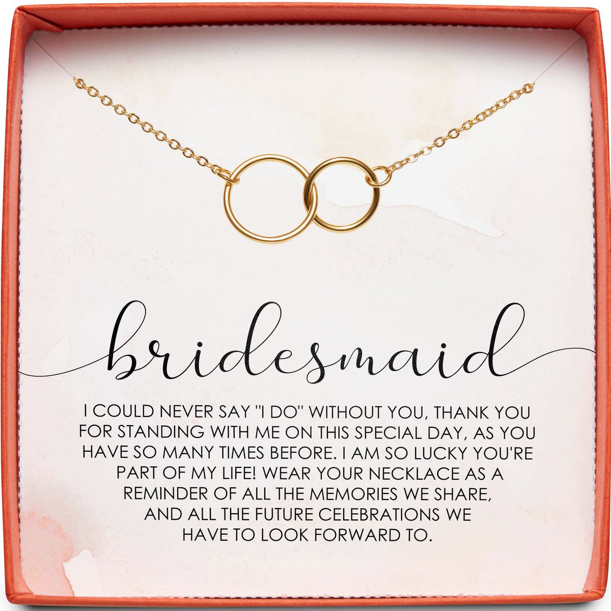Gift for Bridesmaid | Thank You For Standing With Me | Interlocking Circles