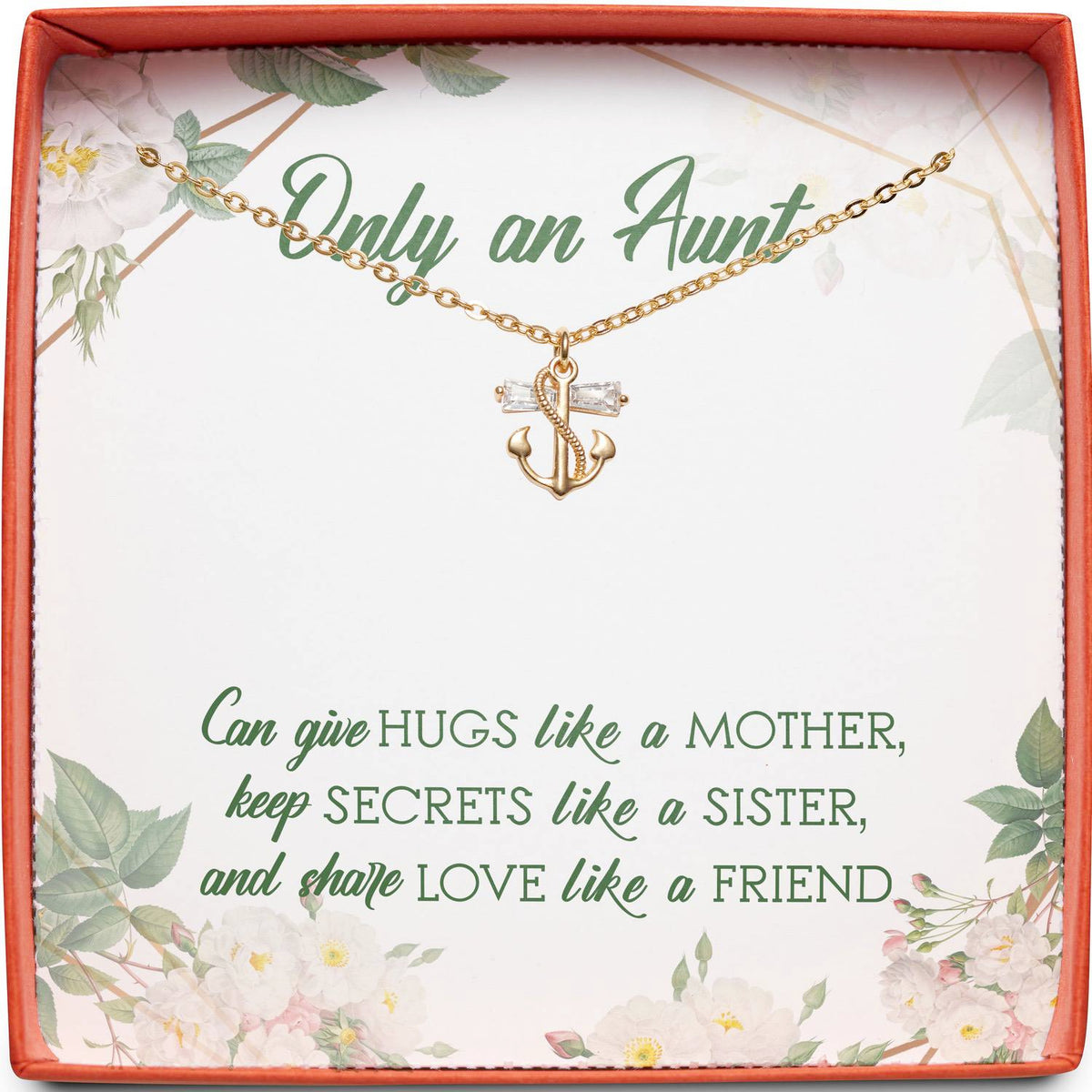 Only an Aunt | Hugs Like a Mother | Anchor Necklace