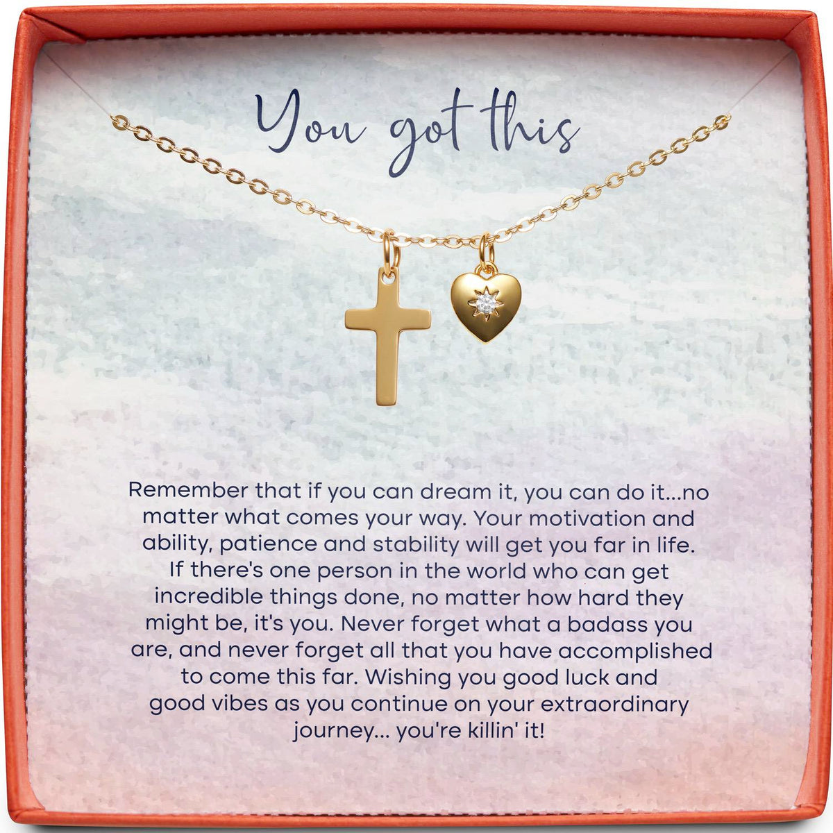 Gift for New Chapter | You Got This | Cross Necklace