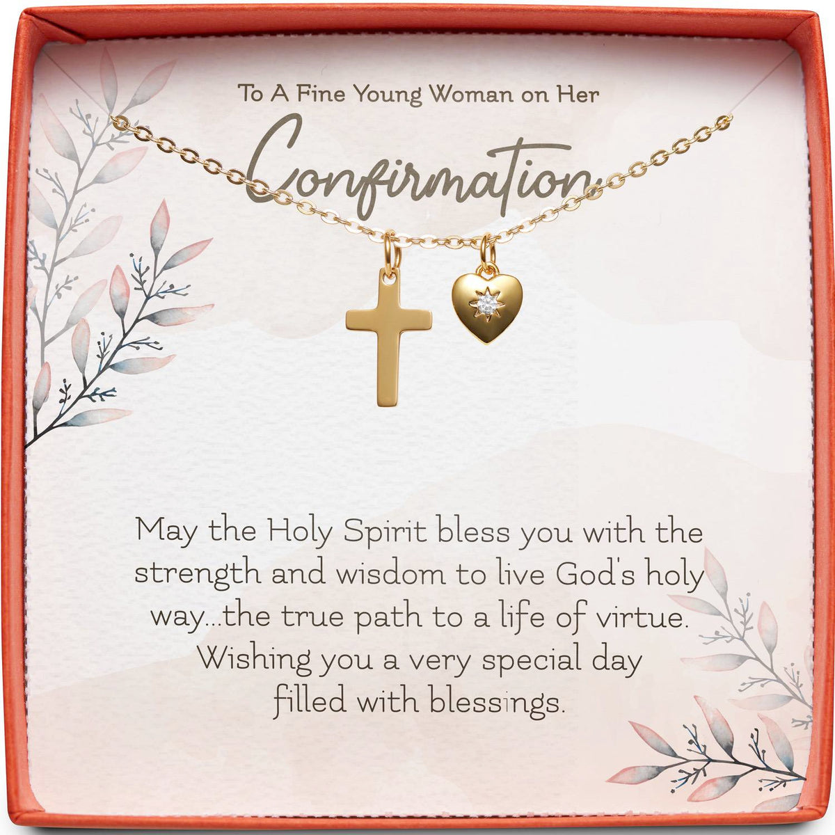 To A Fine Young Woman on Her Confirmation | May the Holy Spirit | Cross Necklace