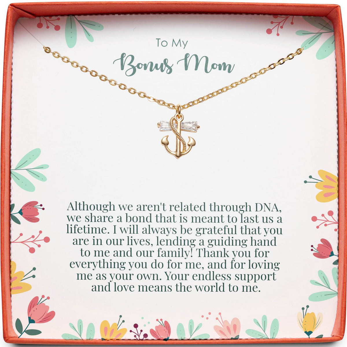 To My Bonus Mom | We Share a Bond | Anchor Necklace