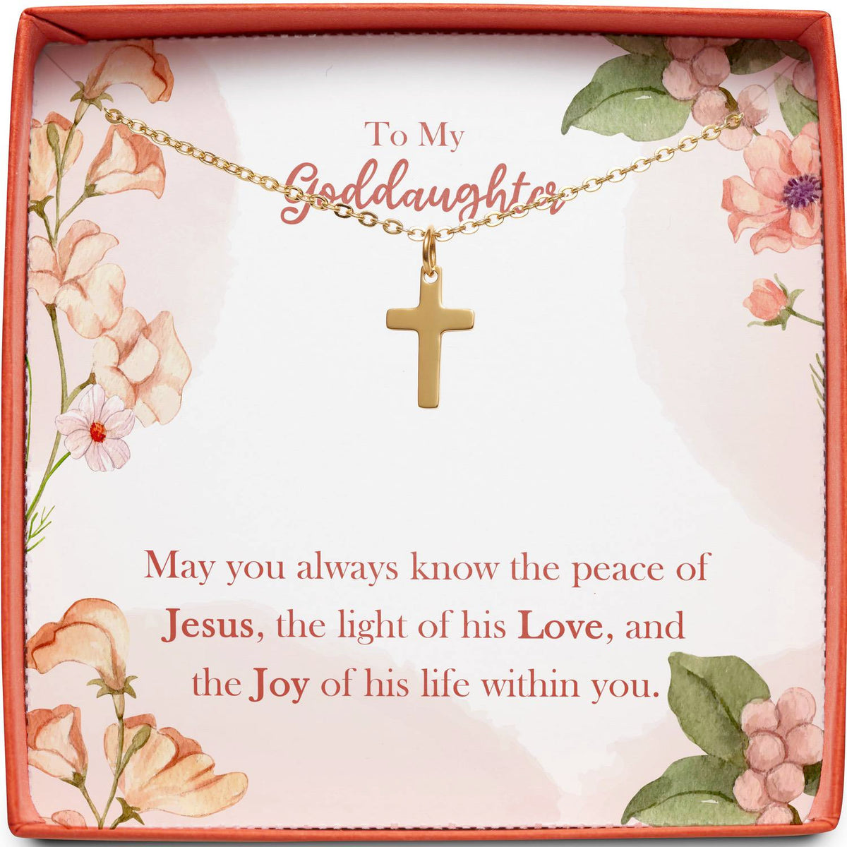 To My Goddaughter | Peace of Jesus | Cross Necklace