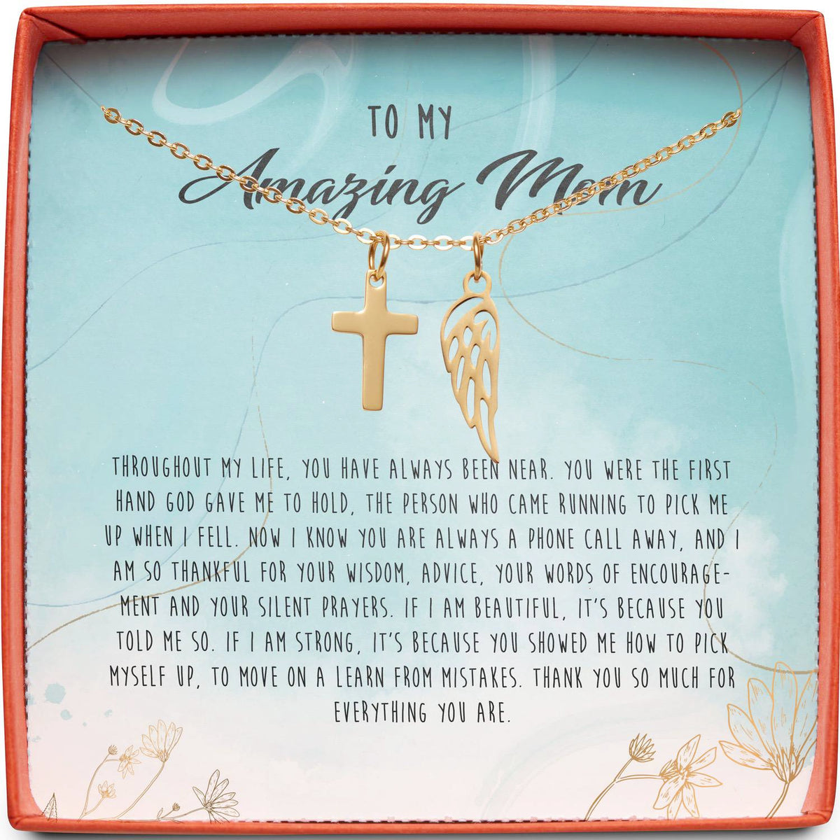 To My Amazing Mom | First Hand God Gave Me | Cross Necklace