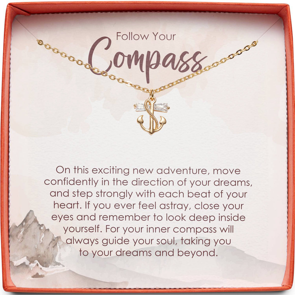 Gift for New Chapter | Follow your Compass | Anchor Necklace