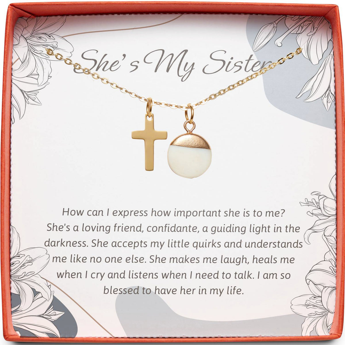 She&#39;s My Sister | I&#39;m So Blessed | Cross Necklace