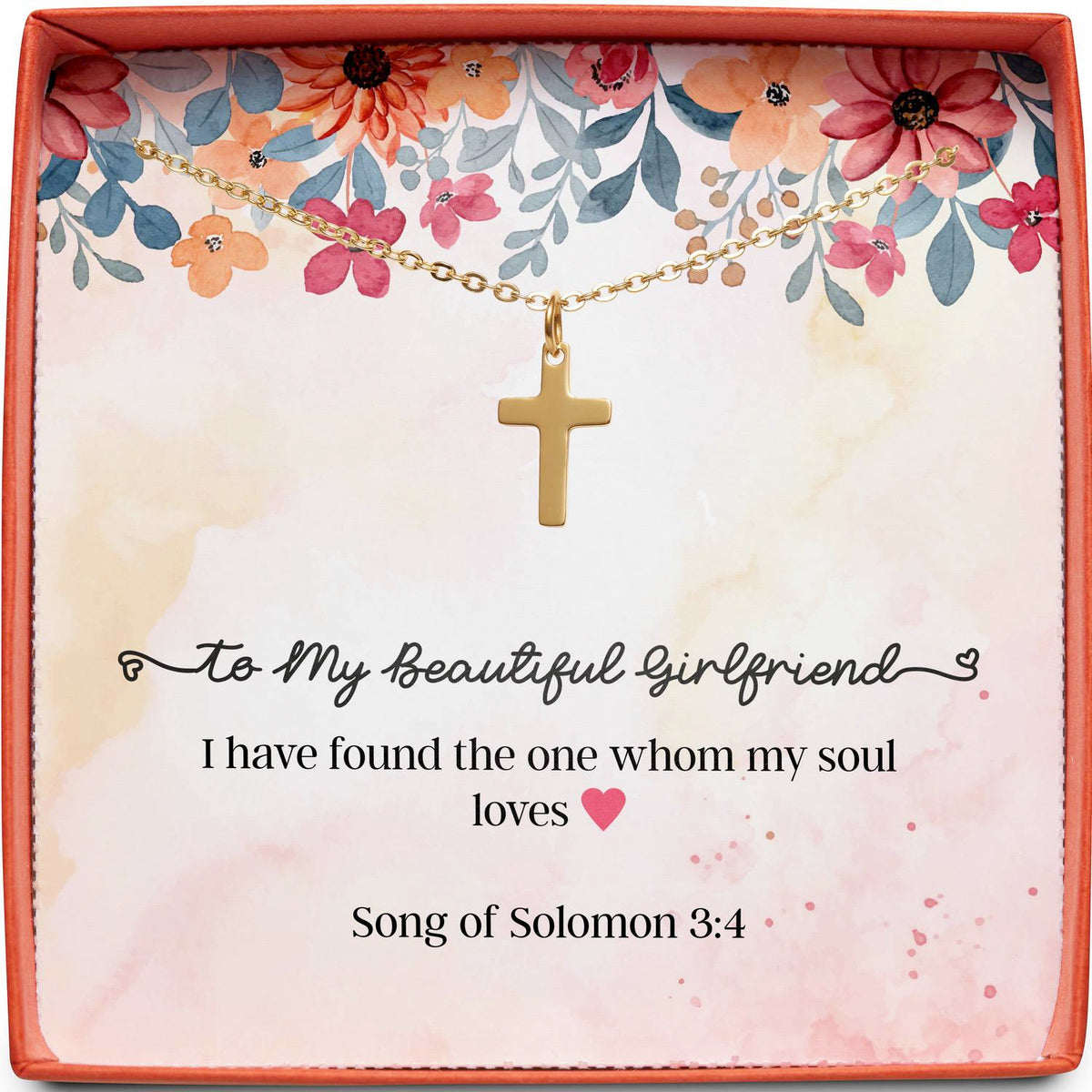 To My Beautiful Girlfriend | Song of Solomon 3:4 | Cross Necklace